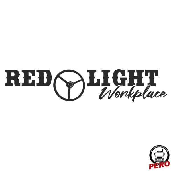 Aufkleber Red Light Workplace Lenkrad 56cm