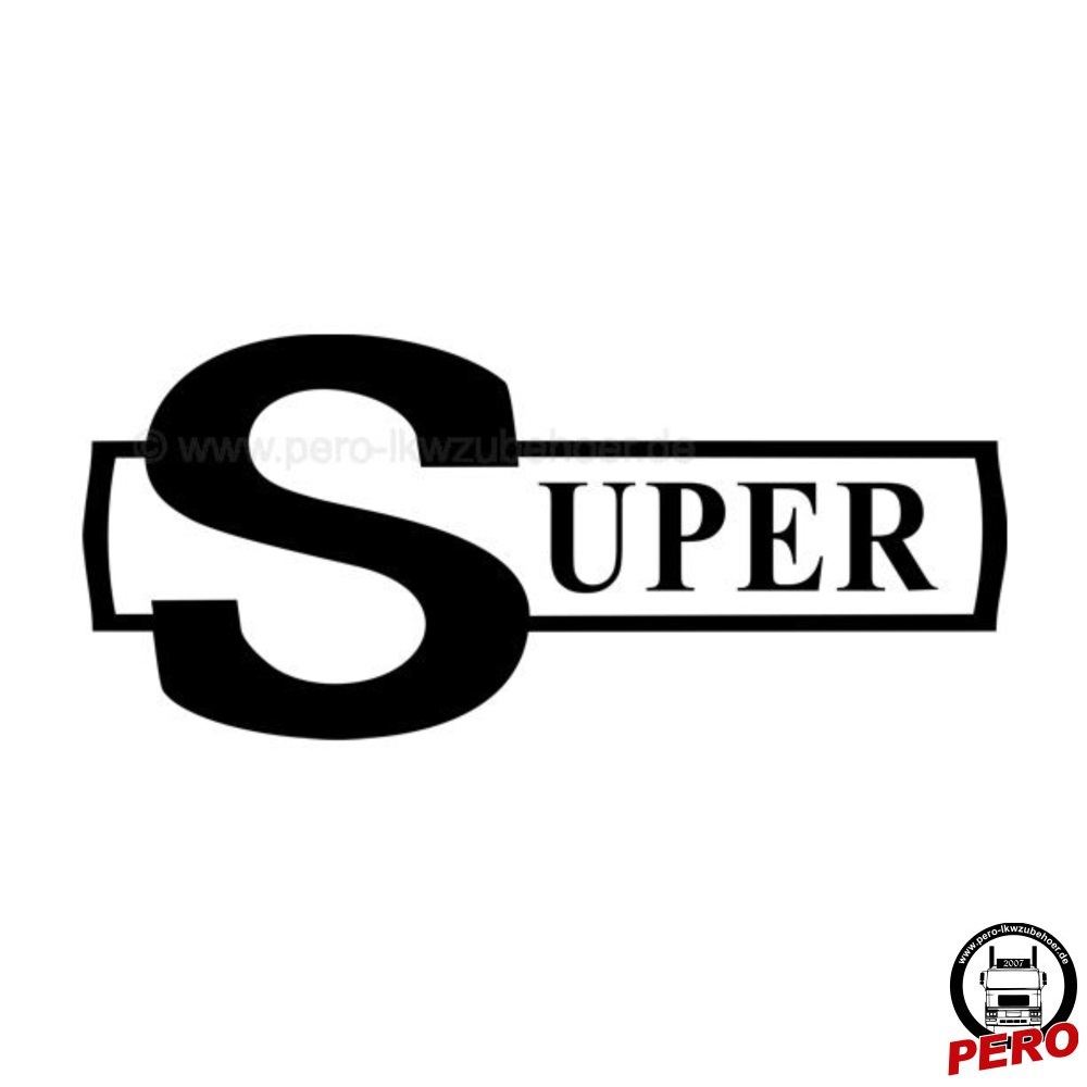 Aufkleber SUPER als Emblem, 20cm - Old School, Texte und Sprüche, Aufkleber geschnitten, Aufkleber, ONLINESHOP